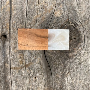 Bone Resin Wood Knob, Rectangle Modern Knob, Wood Inlaid Knob, Bone & Resin Unique Drawer Pull, Cabinet Knob, Furniture Replacement Knob
