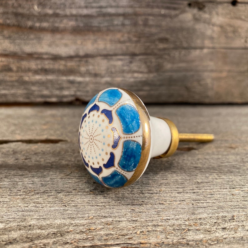 Ceramic Knob Hand Painted Dresser Drawer Knob Furniture Etsy
