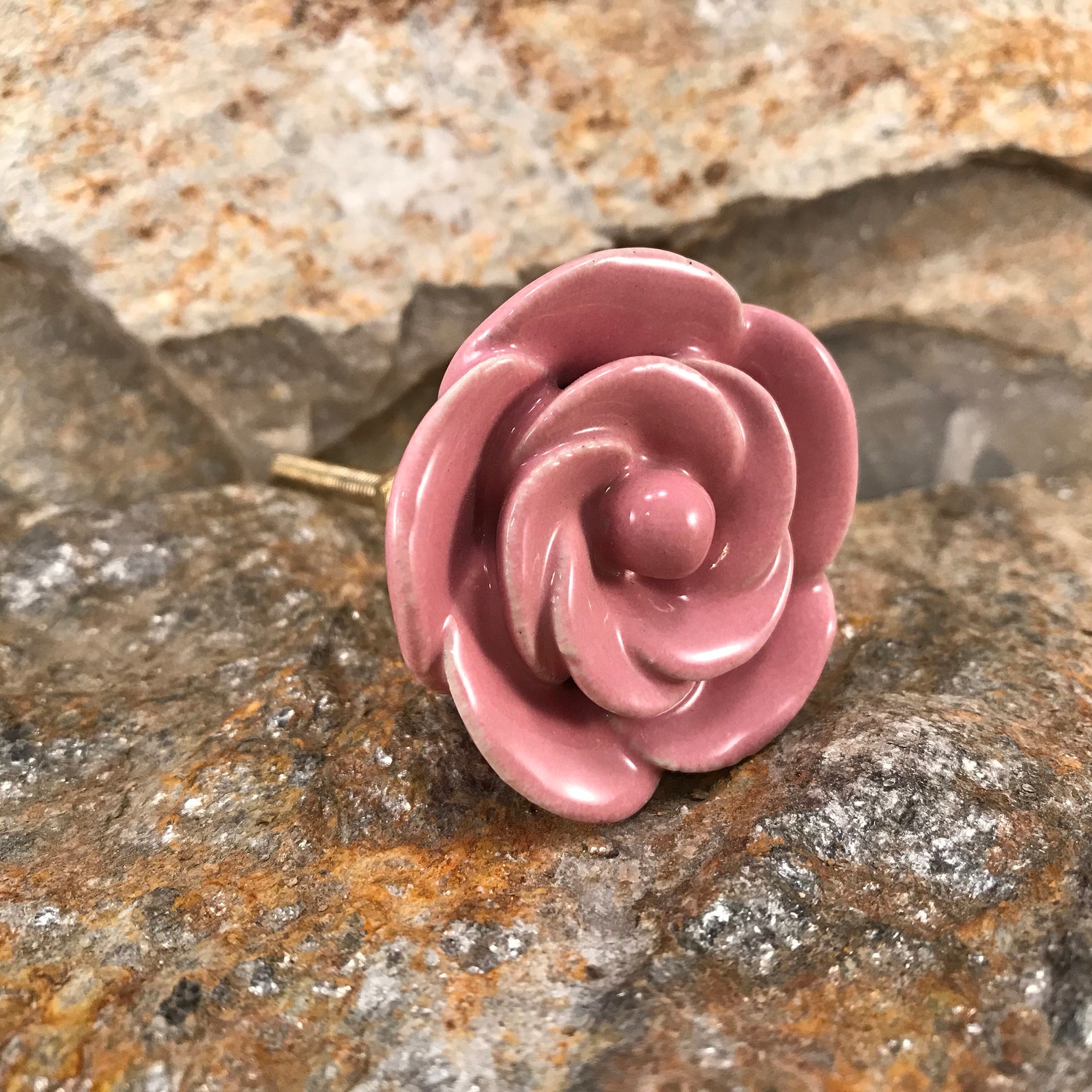 Ceramic Knob Rose Knob Furniture Replacement Drawer Pulls Etsy