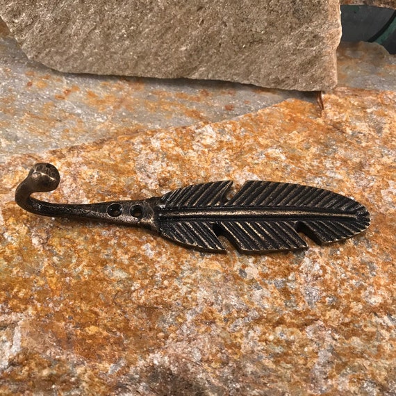 Cast Iron Feather Wall Hook, Wall Mount Hook South West Style