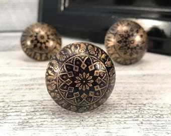 Bouton de meuble marocain en laiton, poignée de tiroir Marrakech, quincaillerie de porte en métal ouvragée