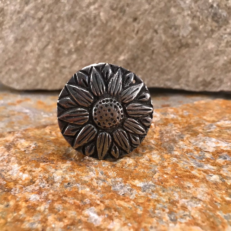 Metal Daisy Flower Knob Metal Sunflower Dresser Drawer Pulls Etsy