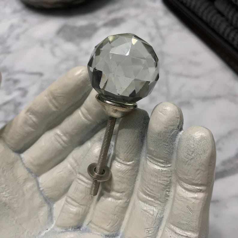 Glass Knobs Faceted Old Fashioned Decorative Furniture Pulls Etsy