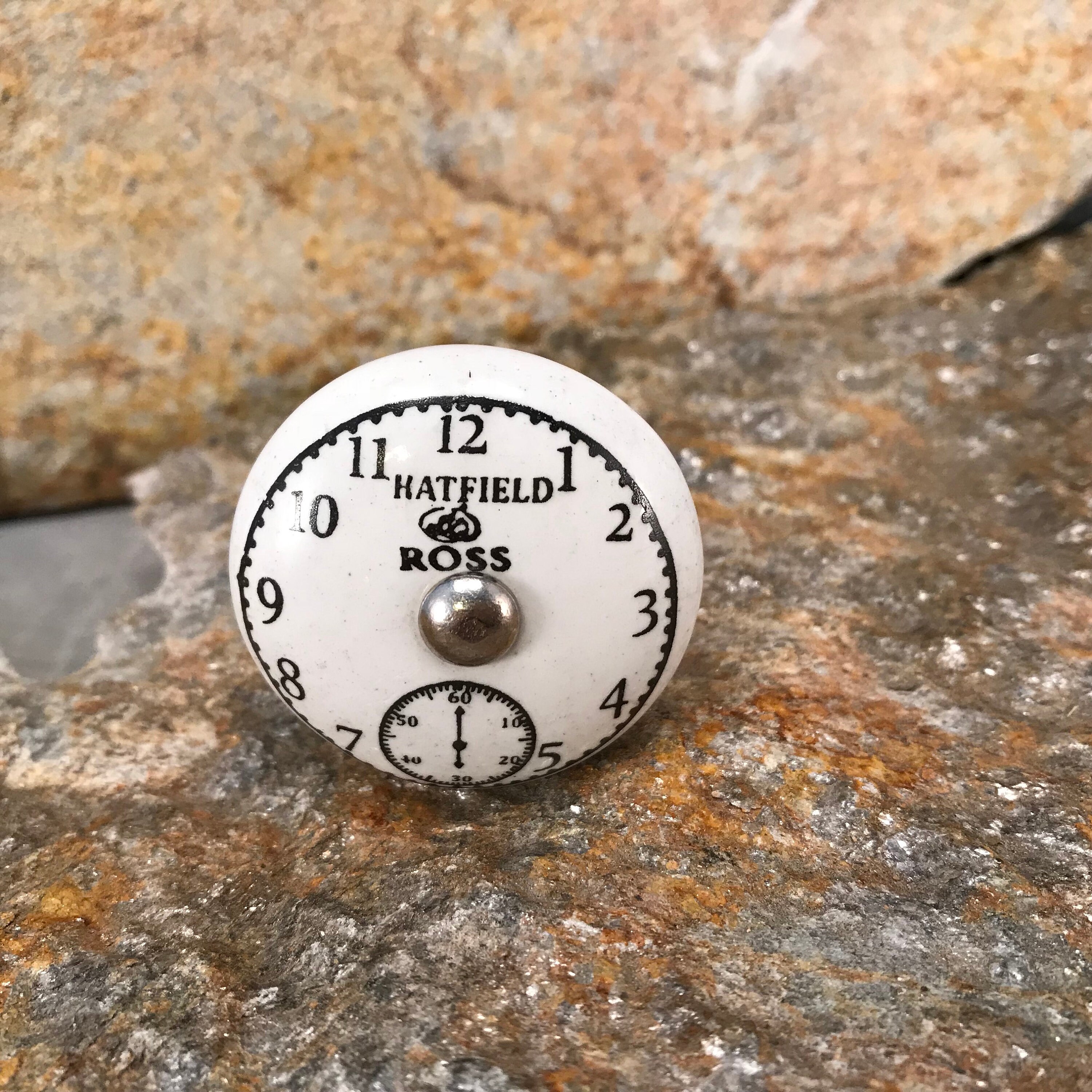 Ceramic Knob Round Clock Faced Drawer Pull Hatfield & Ross Etsy
