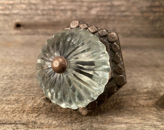 Rousso's Reproductions Knob Pulls 0500AB4 Clear Glass Knobs on