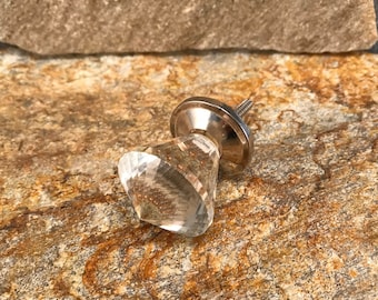 Clear Glass Faceted Drawer Knob, Furniture Pull Home Improvement Hardware