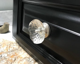 Glass Knob, Old Fashioned Round Decorative Furniture Pulls, Drawer Knob, Cabinet Replacement Knobs