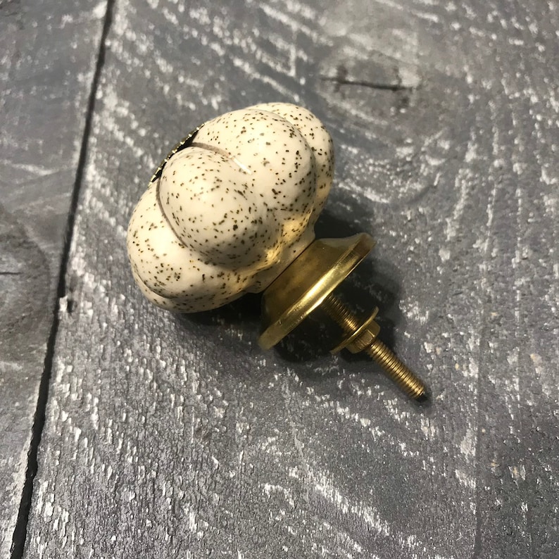 Ceramic Knobs Cabinet Furniture Replacement Pull Earth Tones with Gold Hardware Dresser Drawer Knobs, Pumpkin Shape Knobs Ceramic Knob