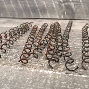 Offene Schraubenfedern, Lot von 6, Vintage kleine gewundene rostige Feder, industrielle Metallbettfeder, Matratzenverbinder gerettet