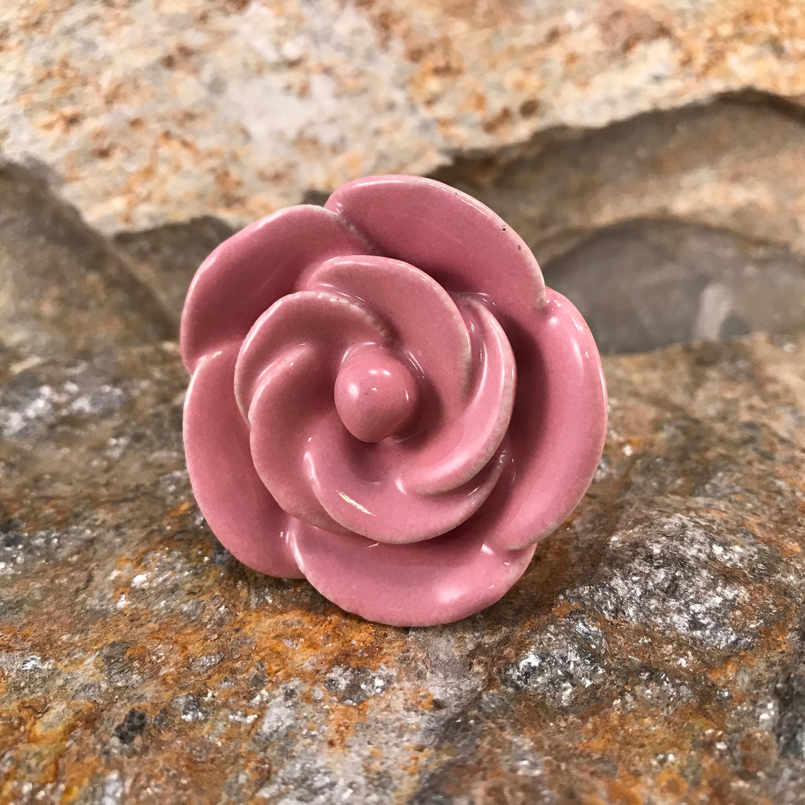Ceramic Knob Rose Knob Furniture Replacement Drawer Pulls Etsy