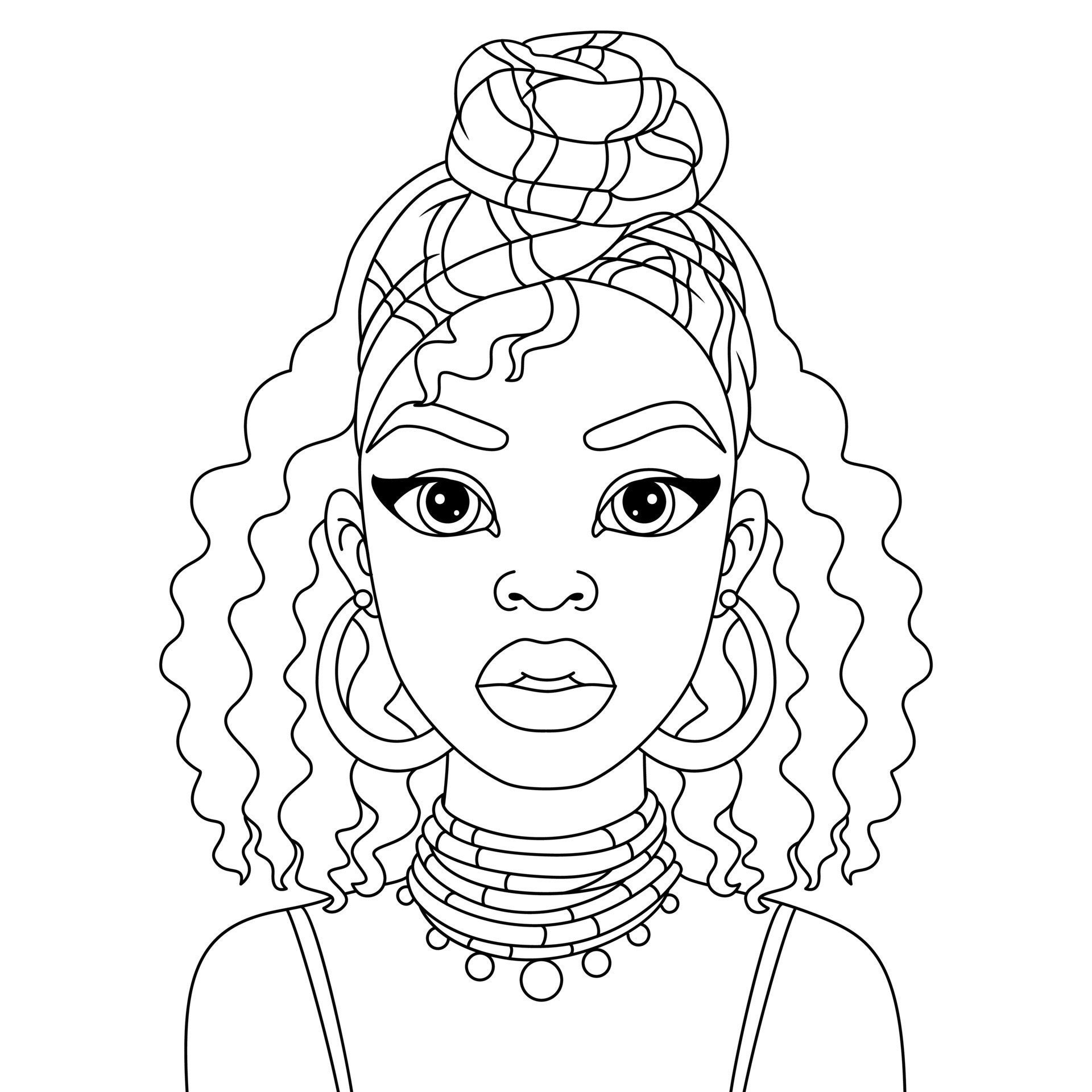 Black Girl Coloring Book Digital Coloring Book for Girls - Etsy