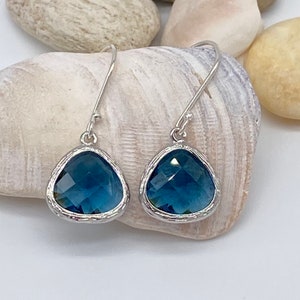 Sapphire Earrings | Sterling Silver Earring | December Birthstone earrings