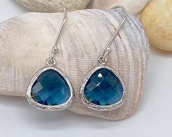 Sapphire Earrings | Sterling Silver Earring | December Birthstone earrings