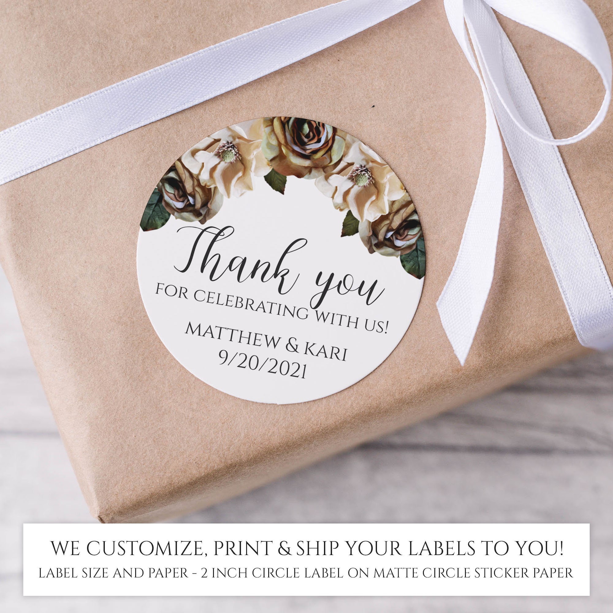 Personalized Wedding Favor Stickers