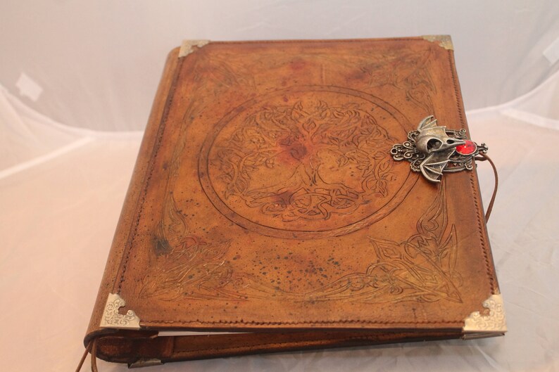 Leather Grimoire/journal/album Etsy