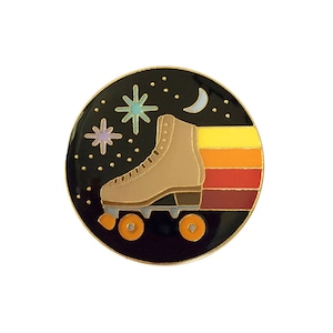 Moonlight Roller Skate Enamel Pin