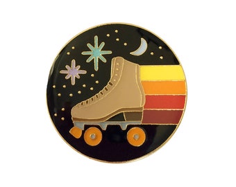 Mondschein Rollschuh Emaille Pin