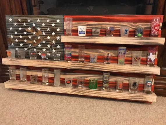 American Flag Shot Glass Display 20x36in - Shot Glass Cabinet Australia American Flag Shot Glass Display 20x36in - Shot Glass Cabinet Australia
