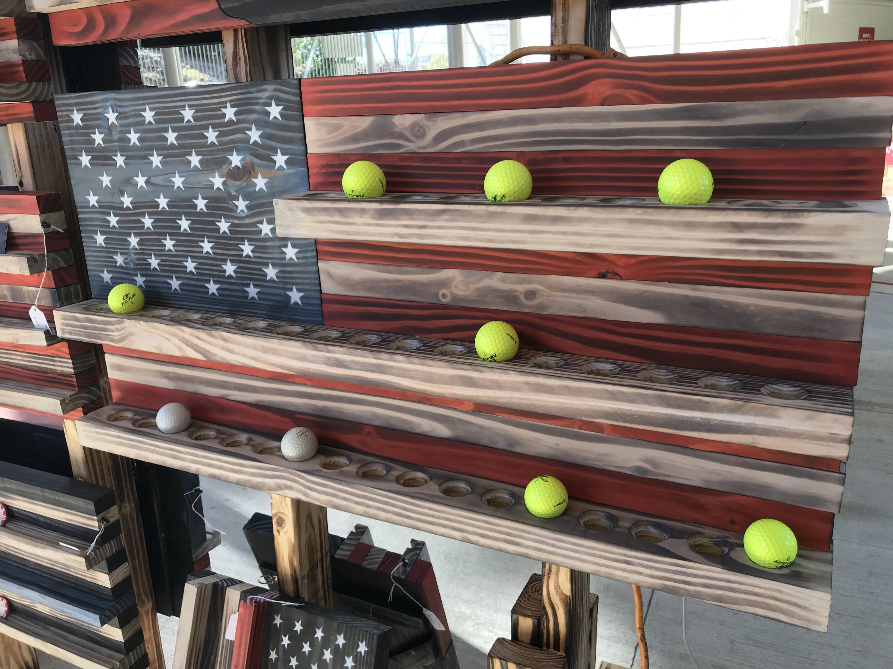 American Flag golf ball display 20x36in Etsy