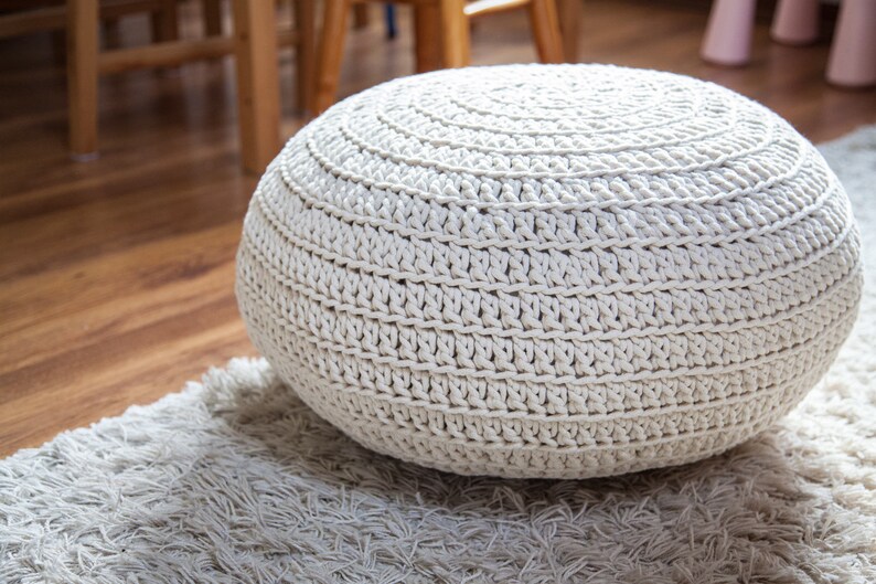 Pouf knit pouf pouffe crochet pouf pouf tricot ottoman Etsy