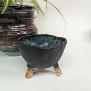 Handmade Ceramic Tripod Bowl: Incense, Sage, Resin Burner