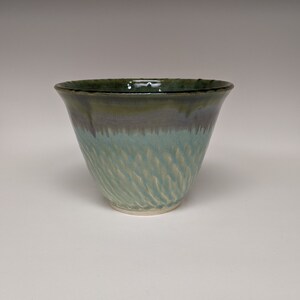Handmade Ceramic Bowl: Blue Green Glaze, Pottery Ramen Bowl