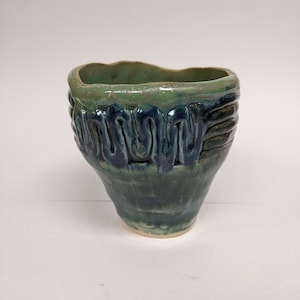 Handmade Ceramic Coil Pot: Sage Green Pen Holder, Desk Organizer