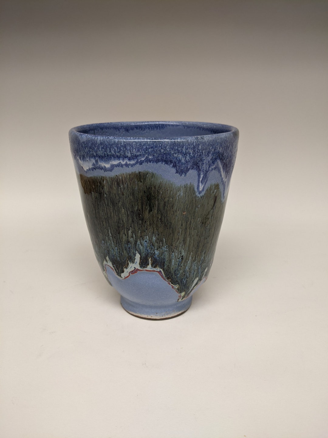 Handmade Ceramic Vase: Wheel Thrown Pottery With Blue Glaze - Etsy