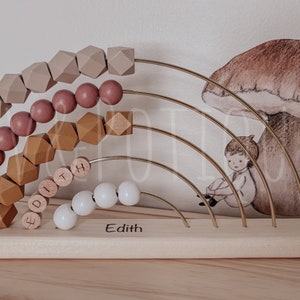 MED. Personalized Abacus, Wooden Nursery, Montessori, Counting Tool, Rainbow Abacus, Custom Abacus, New Baby Gift, Ev&Potique, EvAndPotique image 7