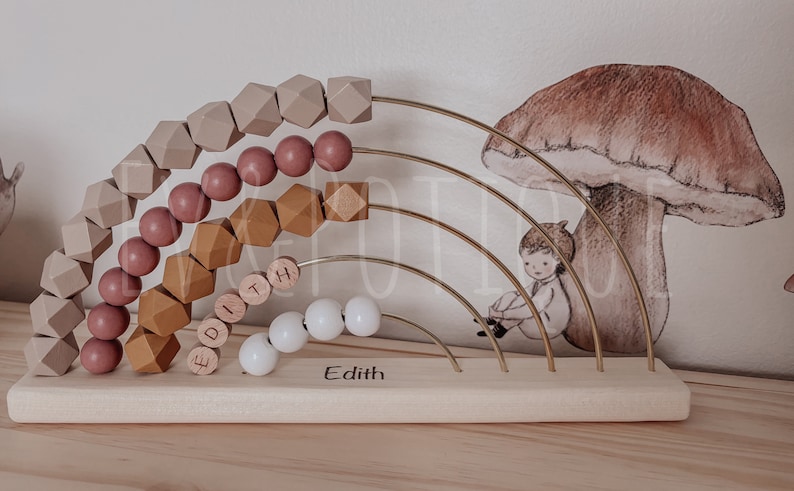 MED. Personalized Abacus, Wooden Nursery, Montessori, Counting Tool, Rainbow Abacus, Custom Abacus, New Baby Gift, Ev&Potique, EvAndPotique image 7