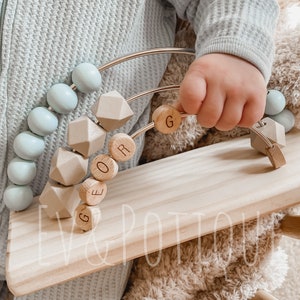 PERSONALIZED Rainbow Abacus, Bohemian, Nursery Decor, Abacus, Wooden Learning, Sensory, Montessori, Developmental, Ev&Potique, EvAndPotique image 4