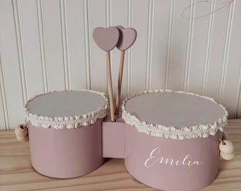 Montessori Children's Drum Set, Drum Set for Kids, Toddler Birthday Gift, Sensory Toys, Customized Baby Gift, Personalized Toy, Musical Toys