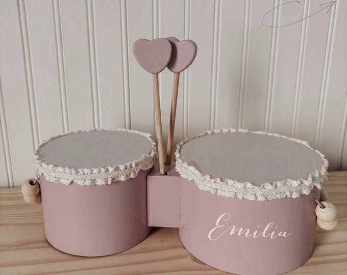Montessori Children's Drum Set, Drum Set for Kids, Toddler Birthday Gift, Sensory Toys, Customized Baby Gift, Personalized Toy, Musical Toys