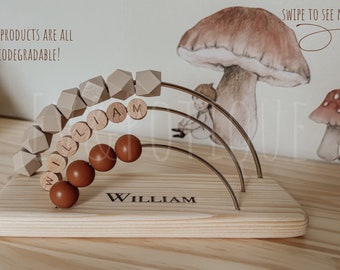 PERSONALIZED Rainbow Abacus, Cottage Core, Nursery Decor, Wooden Learning, Sensory, Montessori, Baby,Developmental, Ev&Potique, EvAndPotique