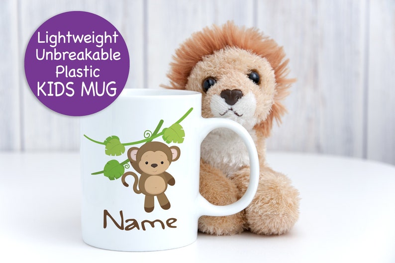Personalized Kids Plastic Hanging Monkey Cup 871 Etsy