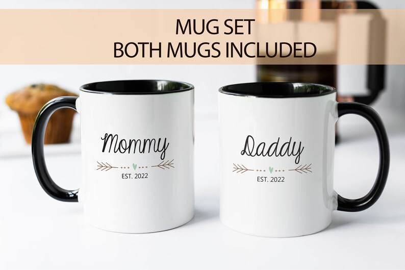 New Parents Mugs New Parents Mug Set Mom and Dad Mugs Mom Etsy
