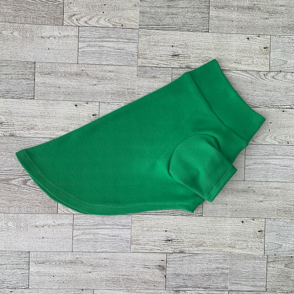 Light-weight Green T-Shirt for dogs // customize to any size//Soft dog clothes // light pet clothing