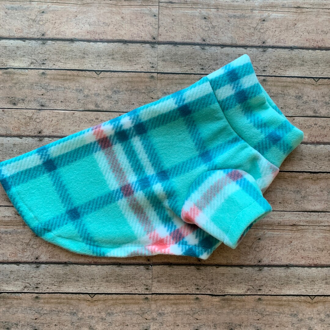 Aqua Plaid Dog and Cat Sweater // Customize to Any Etsy