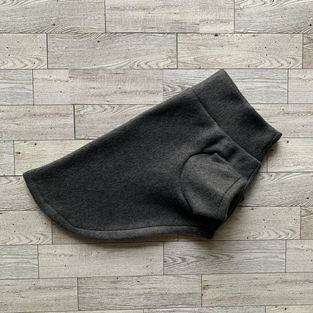 Grey Fleece Dog Sweaters // Triped Pet Sweaters //dachshund Sweaters