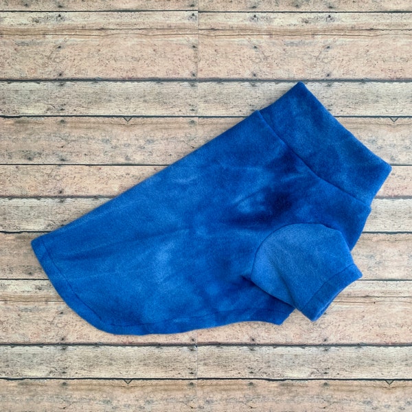Blue Tye Dye Fleece sweater for dogs // dachshund clothing // pet gear // cat clothing