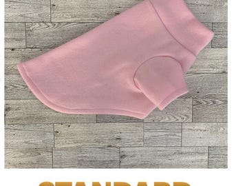 Handmade Fleece Dog Sweater Light Pink