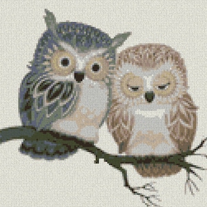 Owl Couple Cross Stitch Chart