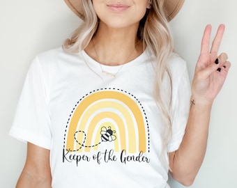 Bee Gender Reveal Keeper of the Gender Shirt, Bee Theme Gender Reveal Shirt For Gender Keeper, Family Gender Reveal Shirt Aunt, Pink or Blue