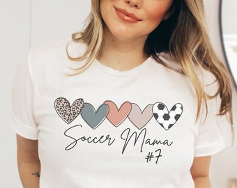 Soccer Mom Shirt Personalized, Soccer Mom Gift, Soccer Mom Tshirt, Soccer Mom T Shirt, Soccer Shirt Women, Soccer Shirt with Number, Custom