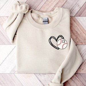 Personalized Baseball Mom Sweatshirt, Custom Baseball Sweatshirt for Women, Baseball Mom Hoodie, Baseball Mom With Number, With 2 Players