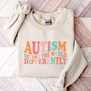 Voir le monde différemment Sweat-shirt pour femmes autistes, cadeau pour thérapeute ABA, sweat-shirt inclusion, sweat-shirt pour mamans autistes, c'est bien d'être