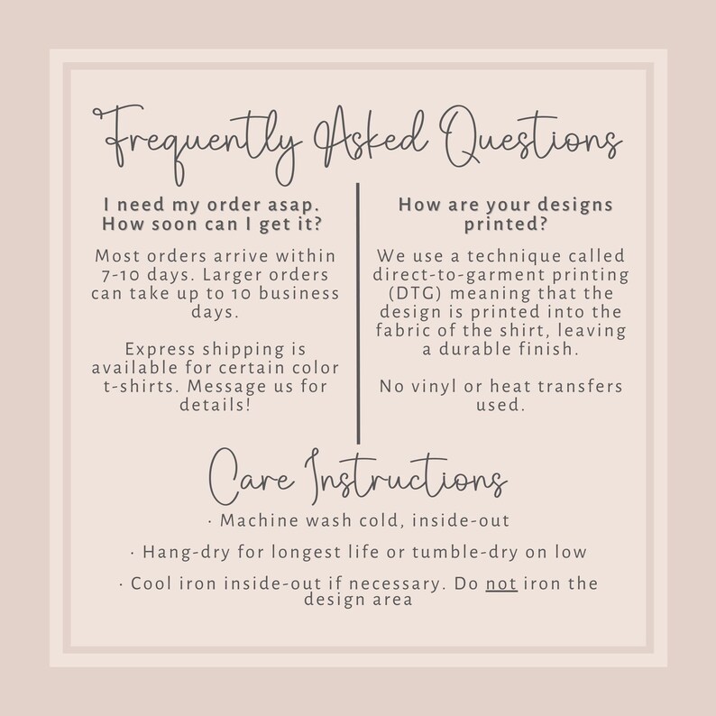 a poster with the words frequently asked questions
