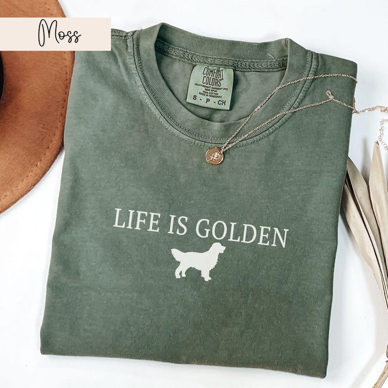 Camiseta Life Is Golden Retriever Comfort Colors® Golden Mama Golden Retriever Mom Camiseta Golden Mom Regalos para Retrievers Nueva mamá de perro Mantente Golden imagen 5