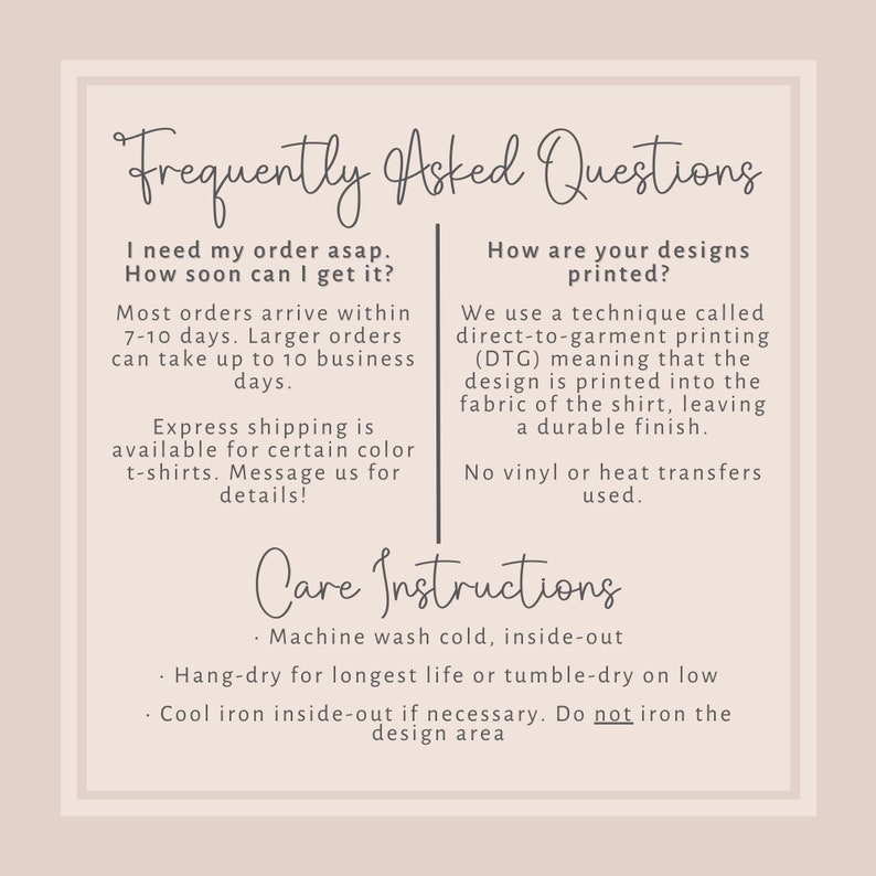 a poster with the words frequently asked questions
