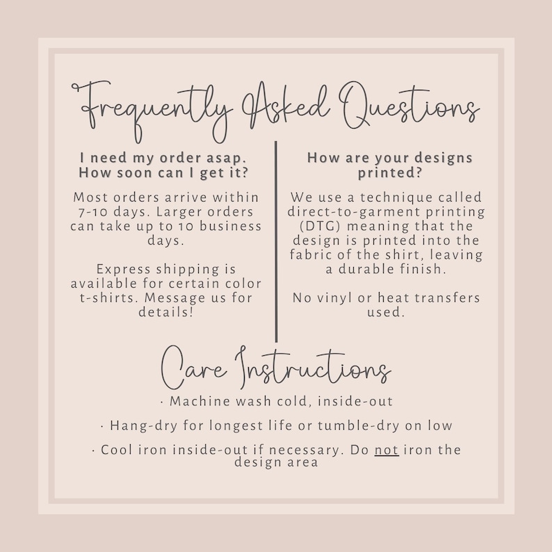 a poster with the words frequently asked questions